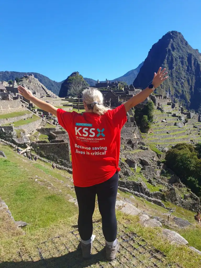 KSS supporter Kelly Charlton reaching Machu Picchu