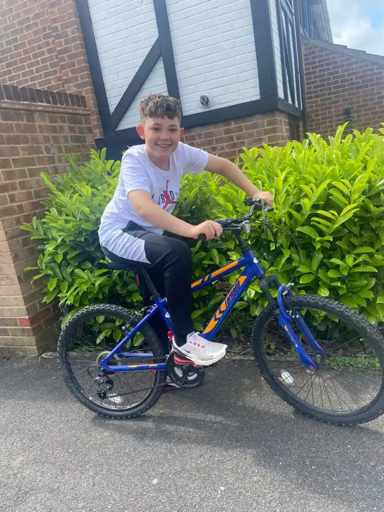 KSS Young Ambassador Louis on his bike.
