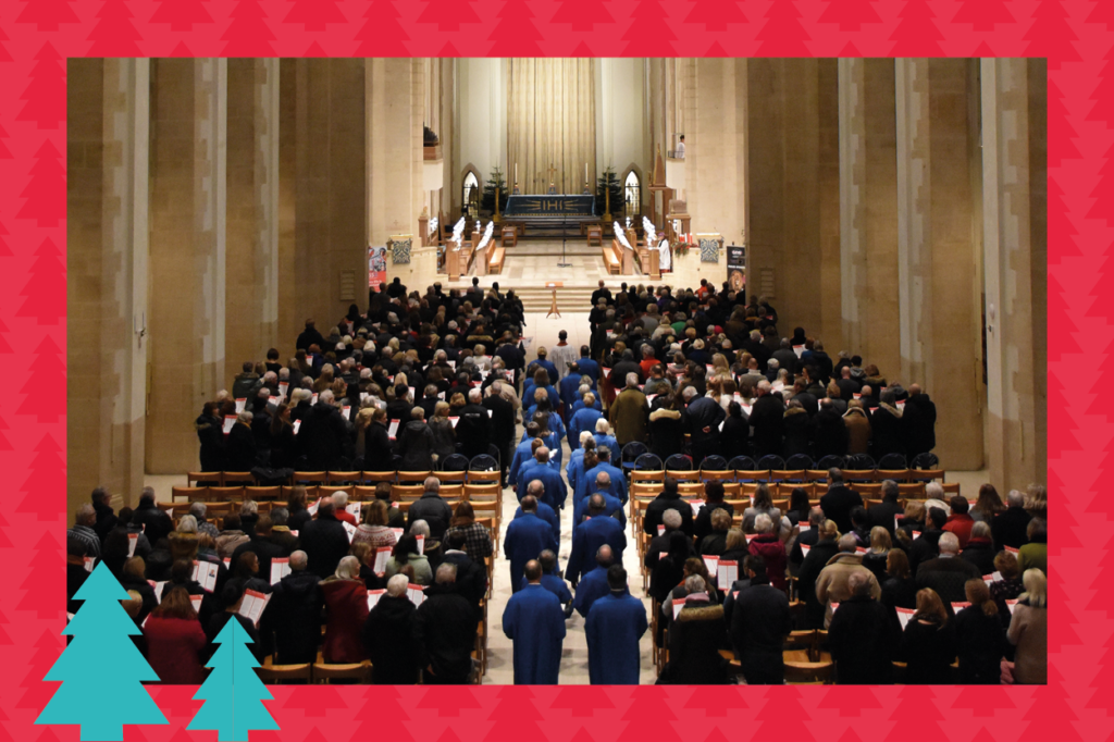 The audience inside Guildford Cathedral at our Carol Concert