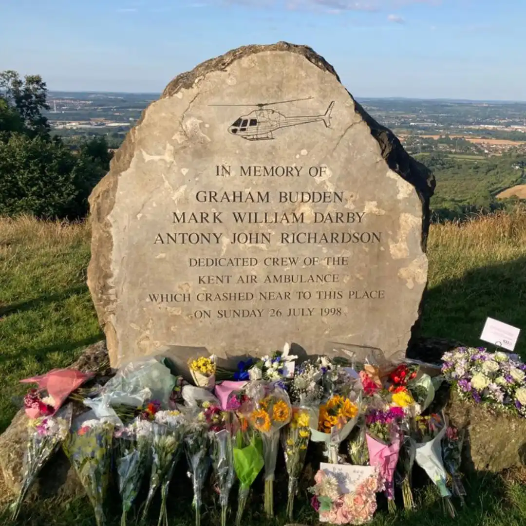 Tributes already laid at the Blue Bell Hill Memorial this morning.