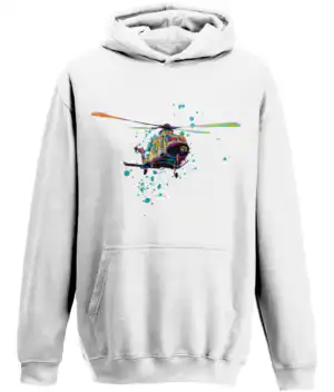 KSS Blue Splash Heli Hoodie - White