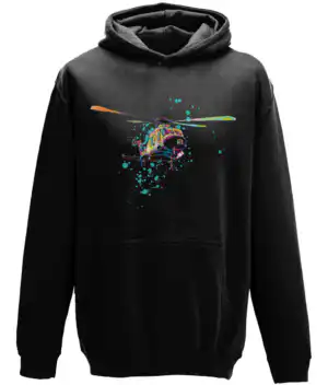 KSS Blue Splash Heli Hoodie - Black