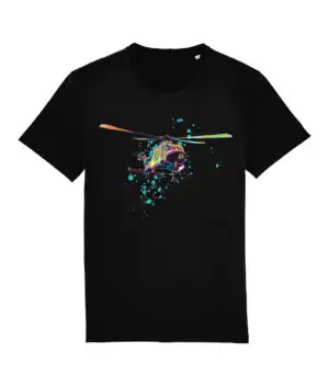 KSS Blue Splash Heli T-Shirt - Black